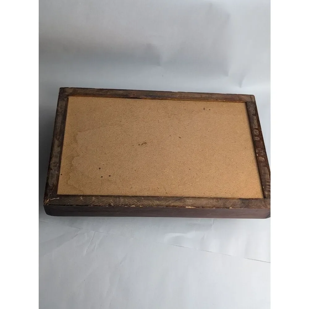 Coastal Seashell Cross-stitch Wood Serving Tray Vintage Cottage
